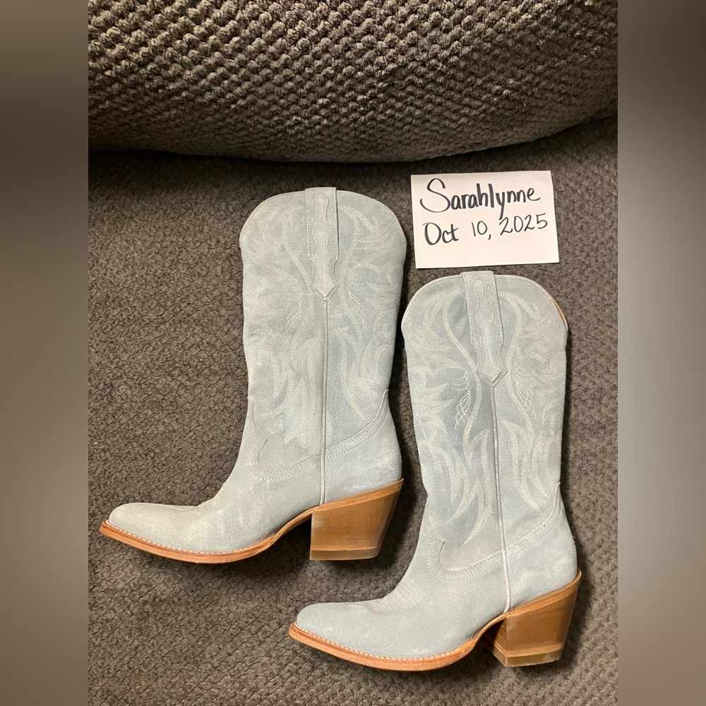 Idyllwind Sky Blue Heeled Boots - Picture 2 of 5